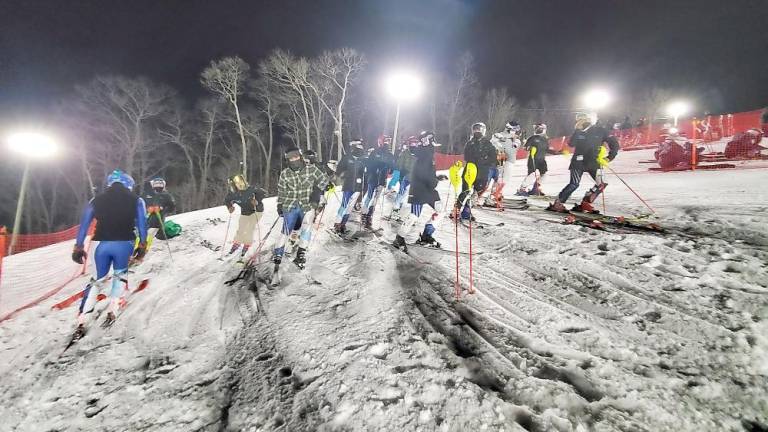 Sparta Ski Team awaits course inspection (Photo provided)