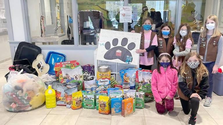 Wallkill Valley Girl Scouts collect donations for homeless animals