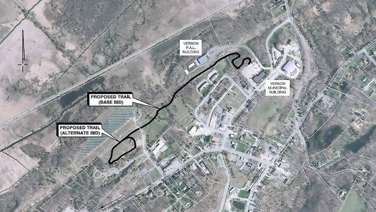 Trail map from the information for bidders on the proposed Town Center Bike &amp; Walking Trail