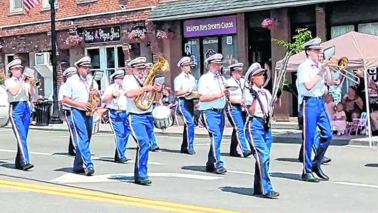 The Franklin Band wins second place in the Port Jervis, N.Y., Inspection Day parade.