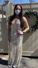 Julia Corsi of Vernon Township High School models the dress she’ll be wearing to the prom this year (Photo provided)