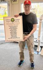 <b>BT1 Sussex County historian Bill Truran holds a Patriot Marker. They will be placed at about 20 county cemeteries where ancient ancestors are buried. (Photos courtesy of Bill Truran) </b>