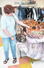 Fran Weiss of Hambug shops for a bag.
