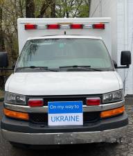 Retired U.S. Army Combat Medic Caitlin Schlesner is raising money to ship this ambulance to Ukraine. (Photo courtesy of Caitlin Schlesner)
