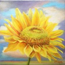 Transcendent Sunflower (oils) by Susan Miiller