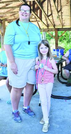 Callie May of Sparta caught the smallest fish for kids younger than five. She also caught the most fish.
