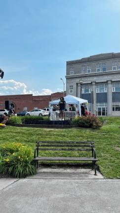 Rapper Farrakhan Khaliq performs at the Juneteenth celebration. (Photo by Luke Rowe)