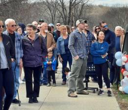 Parents and relatives waiting to get into the third-grade wax museum.