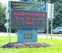 The new sign at Hardyston Township Eleementary School.