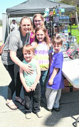 Kiersten, Everett, Maddie, Evangeline and Oliver Moses, all of Vernon, pose for a photo.
