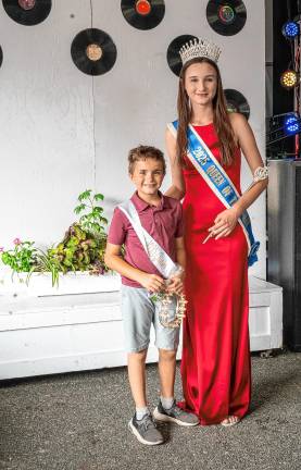 <b>Mister Stillwater Dean Schneider Jr. poses with Sophie Schaeffner, Queen of the Fair, on Tuesday, Aug. 5. (Photo by Nancy Madacsi)</b>