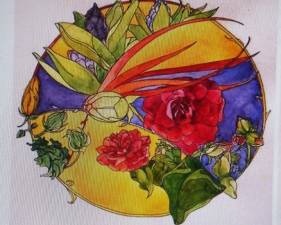This is an example of the work of mixed-media artist Chris Carter, who will be demonstrating her art for the Sussex County Art Society on Thursday, Jan. 12. (Photo provided)