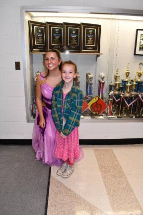 Moira Cashen of Hamburg poses with Meg from Hercules.