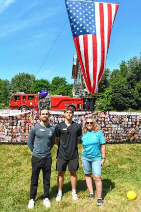 Chad Zervas of Fredon, Dave Andersen of Vernon and Edith Lynch, associate executive director of the Sussex County YMCA.
