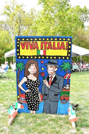 Natalee and Logan Bielsky of Lake Hopatcong pose in the cutout.