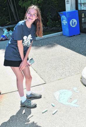 Elyse Kellar of Hardyston drew a white whale.