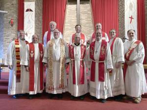 The Rev. John Babbitts is installed as the new pastor of Prince of Peace Lutheran Church in Hamburg. (Photo provided)