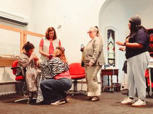 From left, Cassandra Barckett, Gina Muth, Kristine Simmons, Rebecca Mazmumdar and Maria Varela are shown.