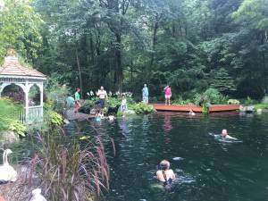 A swimmable pond is one of five different water features guests can visit during Garden State Koi’s pond tour. Photo provided.