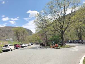A Facebook posting on Sunday during Memorial Day Weekend, which announced that most of the parking lots in the Delaware Water Gap Recreational Area were full, including the lots at Dingmans Falls, Raymondskill Falls, and the Bushkill boat launch/McDade trailhead (Delaware Water Gap Recreational Area Facebook page)
