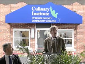 Jon Connolly, president of Sussex County Community College, speaks at the opening of the college’s Culinary Institute in Newton. (File photo)