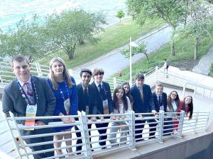 Wallkill Valley FBLA members Will Gunderman, Marina Bakovic, Dharmil Bhavsar, Liam Cunniffe, Andrea Piedrasanta, Gianna Casselano, Joey Mueller, Brian Hall, Addyson Delcalzo, and Carly Trovato attended the 2022 FBLA National Leadership Conference in Chicago.