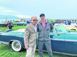 Gerald Ambrosi, right, of Master Upholstery in Newton poses with Chip Loree, owner of a Phantom 1955 Imperial convertible. It was a concept car and the only one made. (Photos provided)