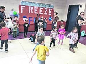 Kindergarteners enjoying Freeze N Fun