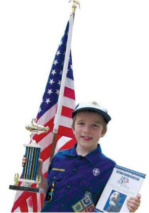John Rueckel won this year's Franklin Boy Scout Soap Box Derby