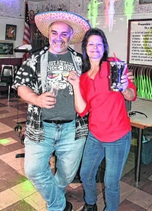 Joe McGaughran and Barbara Shuhnicki, both of Franklin, pose for a photo.
