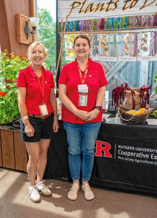 <b>Carol Ann Crots and Joyce Biersinger of Rutgers Cooperative Extension on Saturday, Aug. 2. (Photo by Nancy Madacsi)</b>