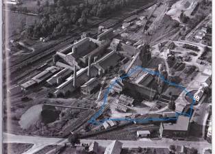The zinc ore Palmer Plant in Franklin and the remaining buildings. (Photo courtesy of Bill Truran)