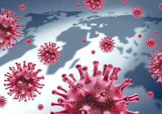 World health coronavirus outbreak and international public infectious disease and global deadly virus health risk and flu spread or coronaviruses influenza as a pandemic medical conceptin with 3D illustration elements.