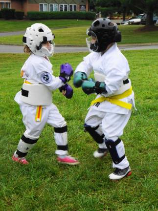 Vernon Valley Karate Academy students spar.