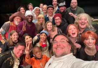 Jack Black with the cast of “Into the Woods” Jr. and “Into the Woods”.