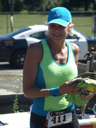 Catherine Borkowski of Hamburg finished first of the women, first in the 50-59-year-old women's division, and 22nd overall with a time of 22:24.3.