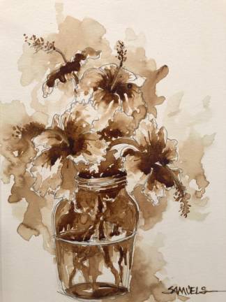 Artist Margie Samuels will demonstrate coffee painting Thursday, Oct. 12.