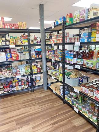 Inside the Sparta Community Food Pantry, now the gathering point for specific supplies to send to Ukraine. (Photo by Laurie Gordon)