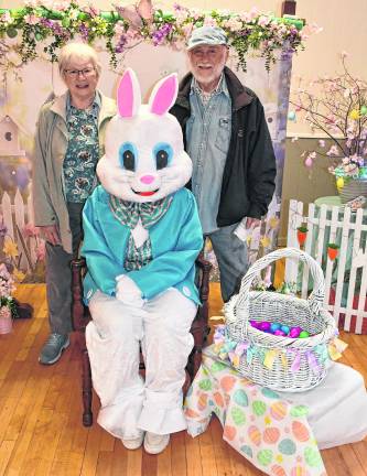 Wanda and Bob Caggiano of Hardyston pose with the Easter Bunny.