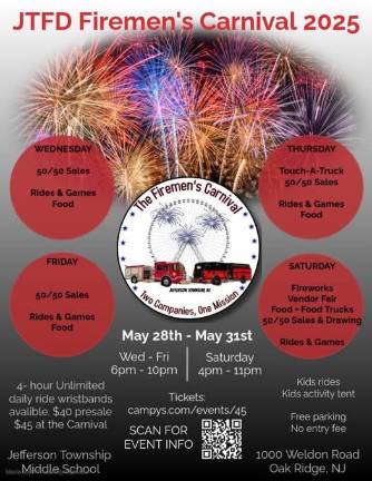 Firemen’s Carnival opens Wednesday
