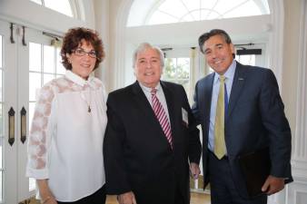 Photo provided CASA supporters enjoying Casino Night included (from left to right) Lisa Barsky Firkser, CASA executive director; Skippy Weinstein, CASA board president; and Christopher Capuano, president of Fairleigh Dickinson University and the evening&#x2019;s honoree.