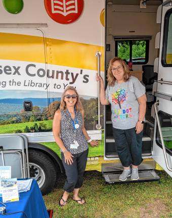 <b>Julie Knapp and Deb Fagnan of the Sussex County Library System. (Photo by Nancy Madacsi)</b>