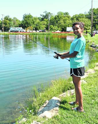 Lillian Retz of Frankford fishes.