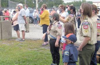 A large audience included first responders, Boy Scouts, and town residents (Photo by Janet Redyke)