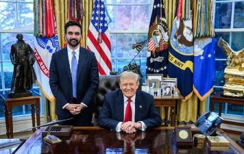 President Donald Trump and Mayor-elect Zohran Mamdani help a surprisingly cordial meeting in the White House on Nov. 21.
