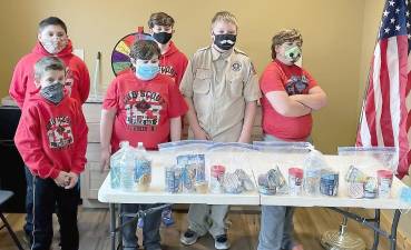 Scouts with their blizzard packs (Photo by Melissa Cole)