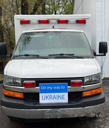 Retired U.S. Army Combat Medic Caitlin Schlesner is raising money to ship this ambulance to Ukraine. (Photo courtesy of Caitlin Schlesner)