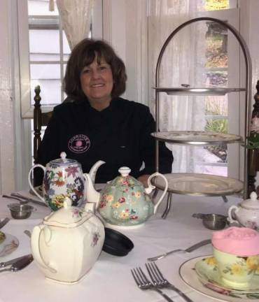 Lorraine Perry in one of her favorite corners of the tea room.