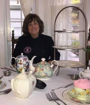 Lorraine Perry in one of her favorite corners of the tea room.