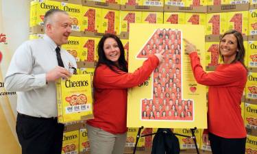 From left, Dan Dobrzynski, Byram Store Manager; Patty Gates and Kayla Steele, Partners in Caring Captains